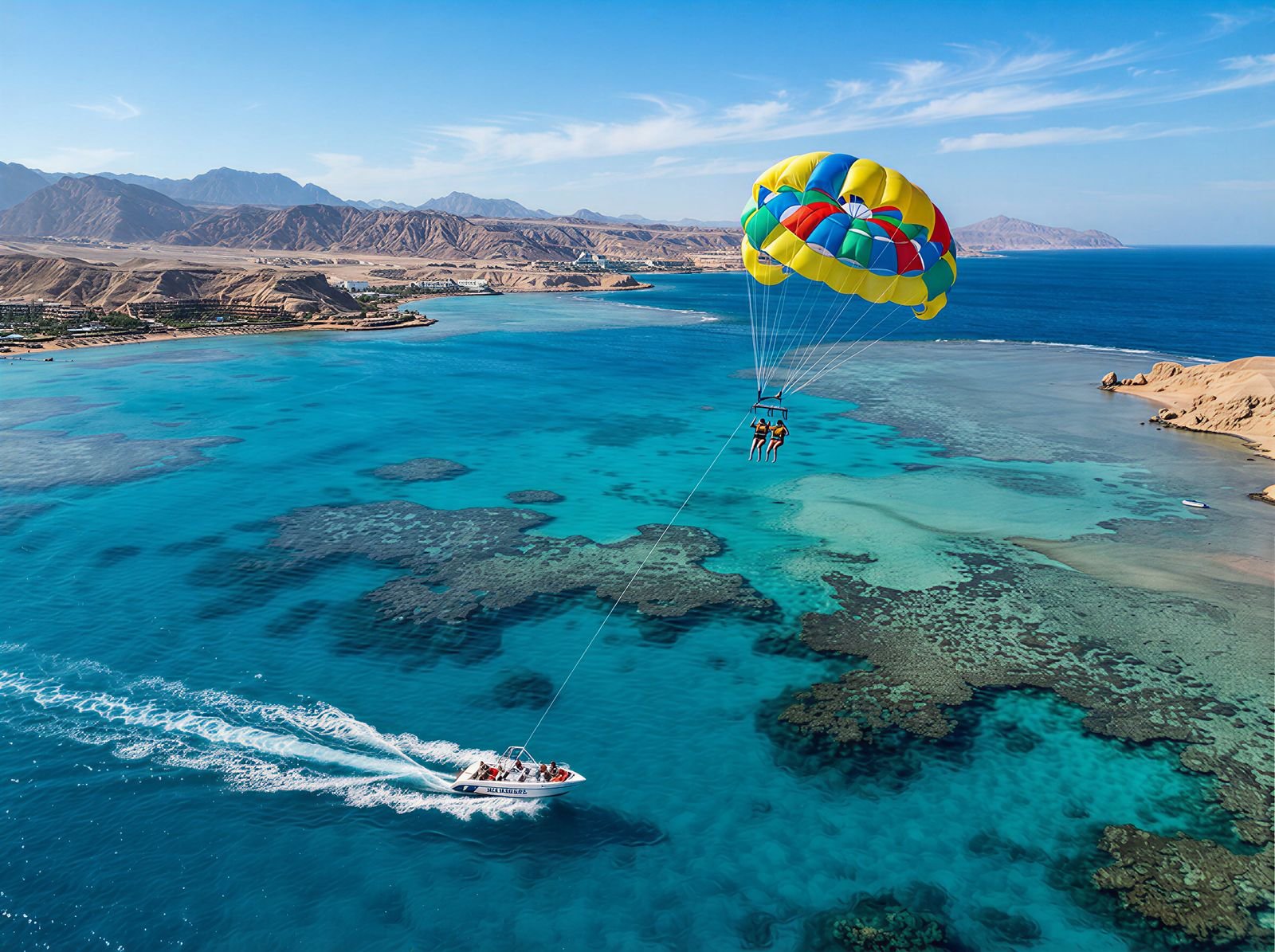 Parasailing over Sharm El Sheikh