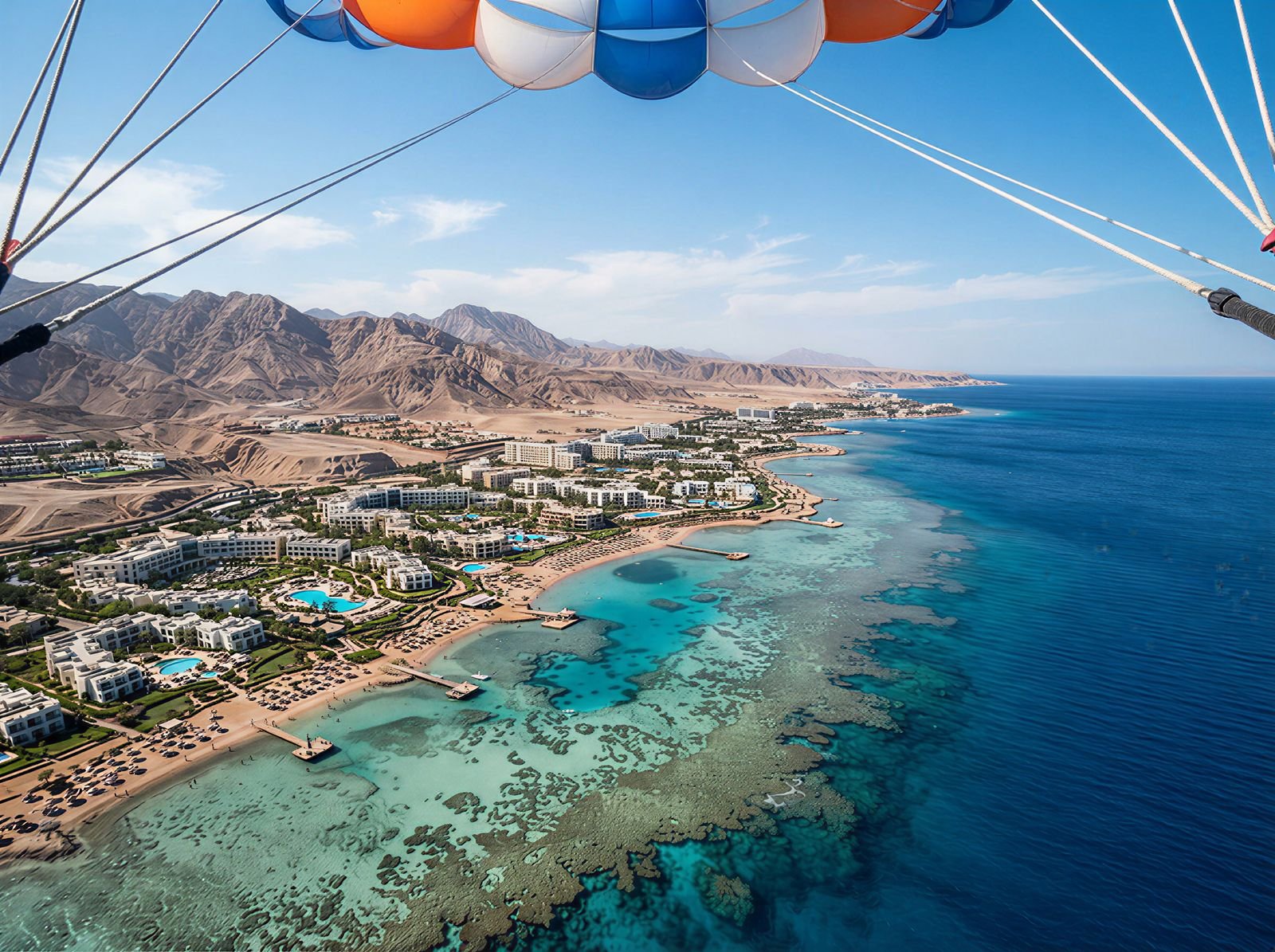 Parasailing over Sharm El Sheikh